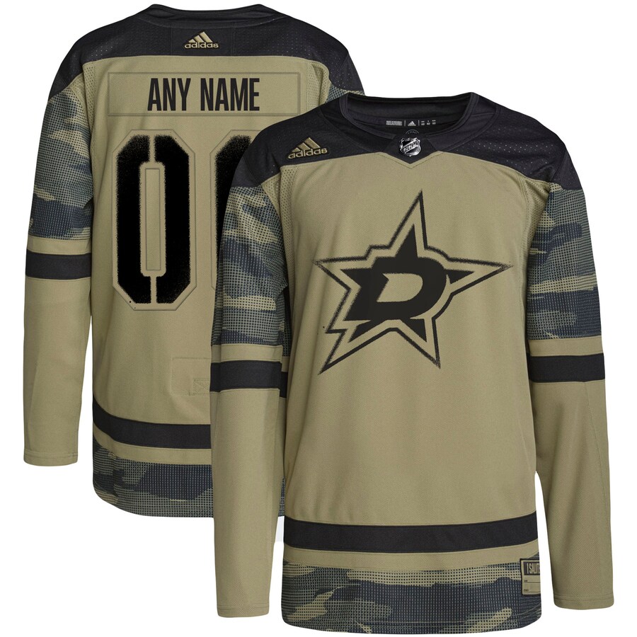 Men's Dallas Stars adidas Camo Military Appreciation Team Authentic Custom Practice Jersey - ujerseystore
