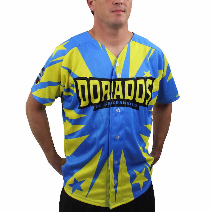 Men's Sacramento River Cats Blue/Yellow Copa Replica Jersey - ujerseystore