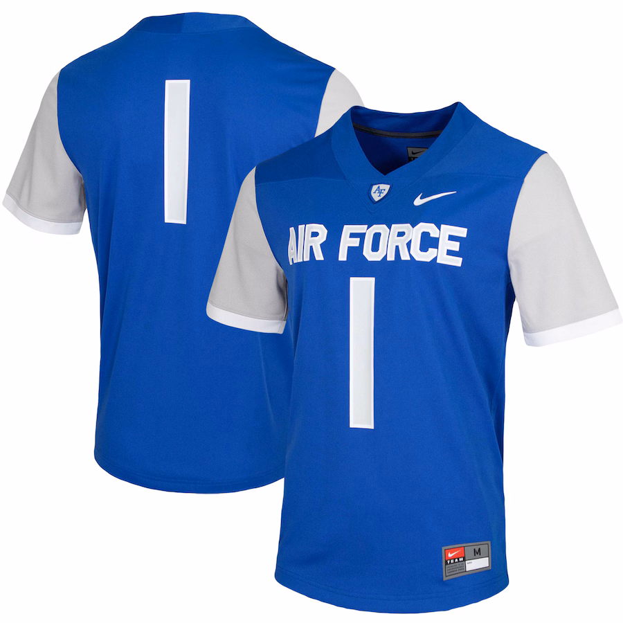 Men's Nike #1 Royal Air Force Falcons Untouchable Game Jersey - ujerseystore