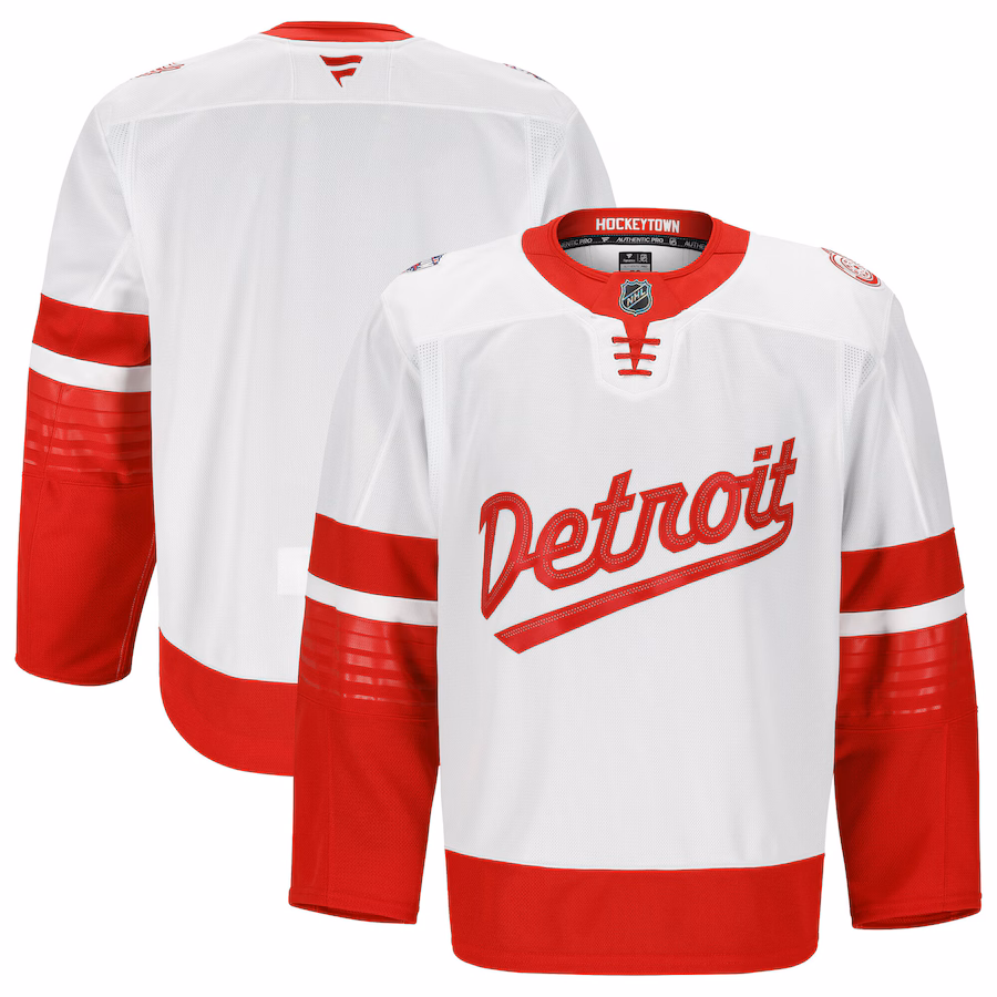 Men's Detroit Red Wings Fanatics White 2025 NHL Stadium Series Authentic Pro Jersey - ujerseystore