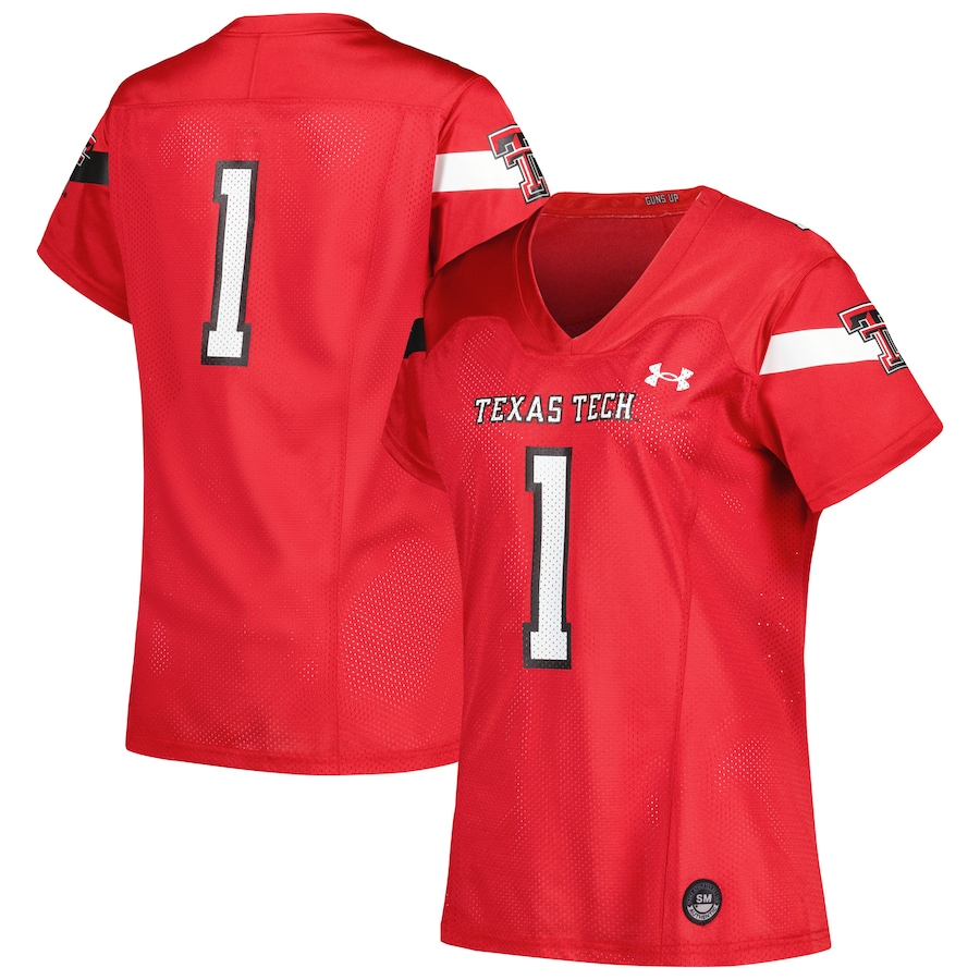 Women's Under Armour #1 Red Texas Tech Red Raiders Replica Football Jersey - ujerseystore