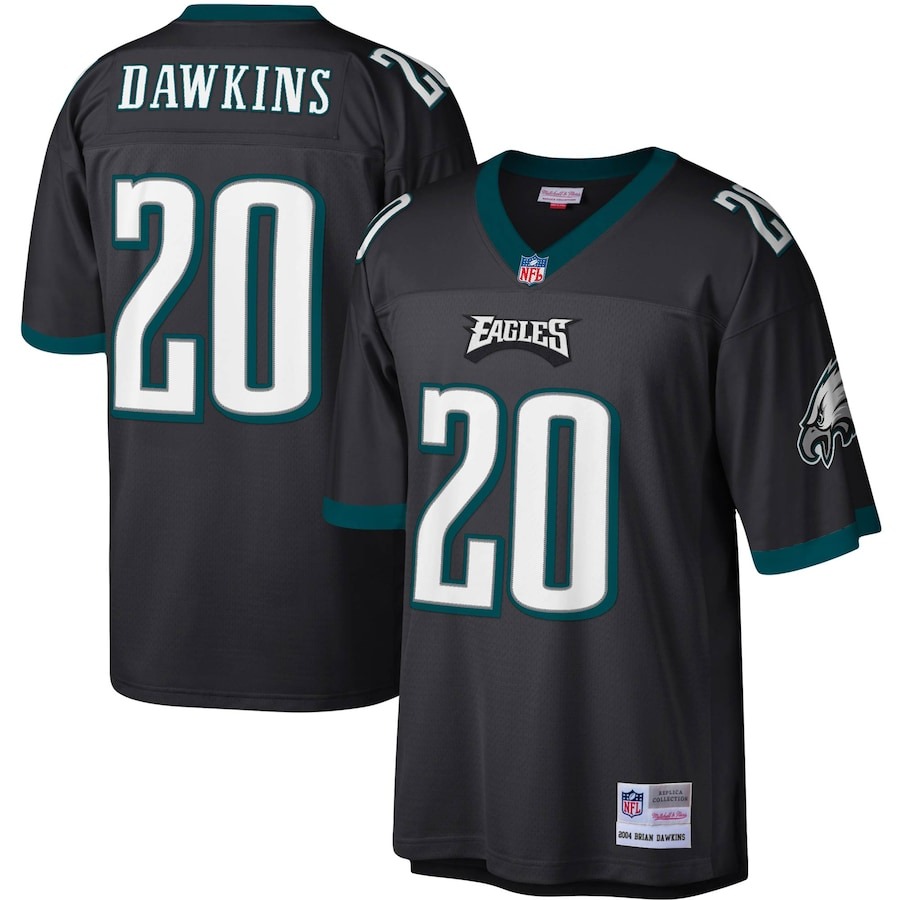 Men's Philadelphia Eagles Brian Dawkins Mitchell & Ness Black Legacy Replica Jersey - ujerseystore