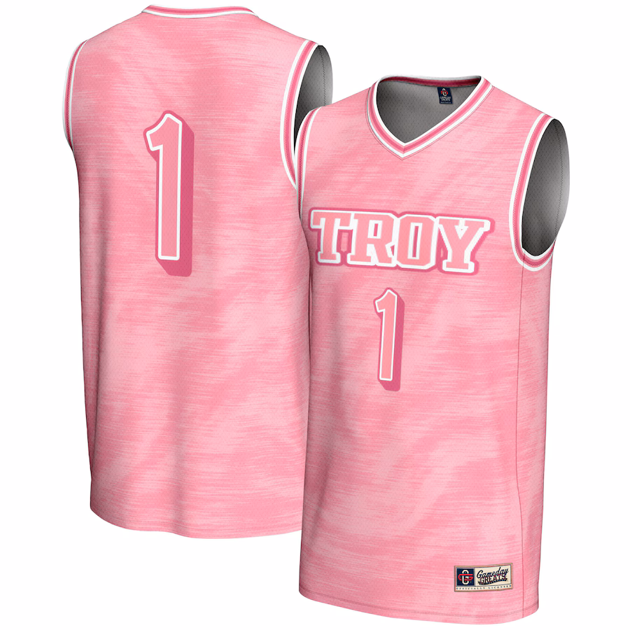 #1 Troy University Trojans GameDay Greats Unisex Lightweight Basketball Fashion Jersey - Pink - ujerseystore