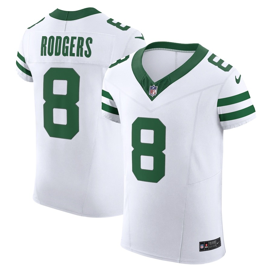 Men's New York Jets Aaron Rodgers Nike Legacy White  Vapor F.U.S.E. Elite Jersey - ujerseystore