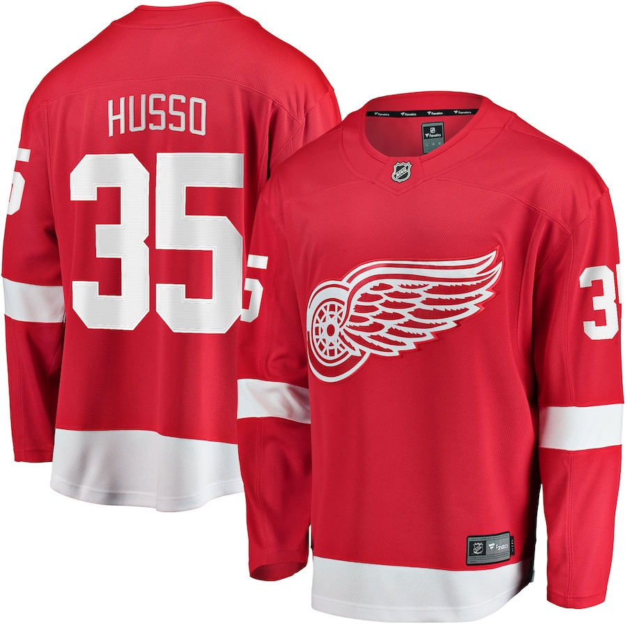 Men's Detroit Red Wings Ville Husso Fanatics Red Home Breakaway Player Jersey - ujerseystore