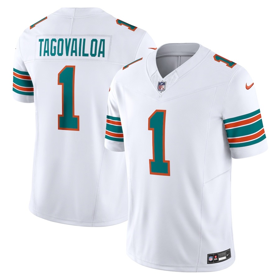 Men's Miami Dolphins Tua Tagovailoa Nike White Vapor F.U.S.E. Limited Jersey - ujerseystore