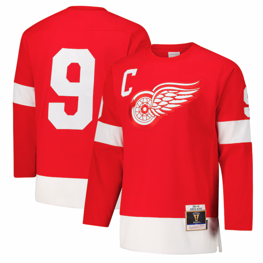 Men's Detroit Red Wings Gordie Howe Red 1960-61 Power Play Jersey - ujerseystore