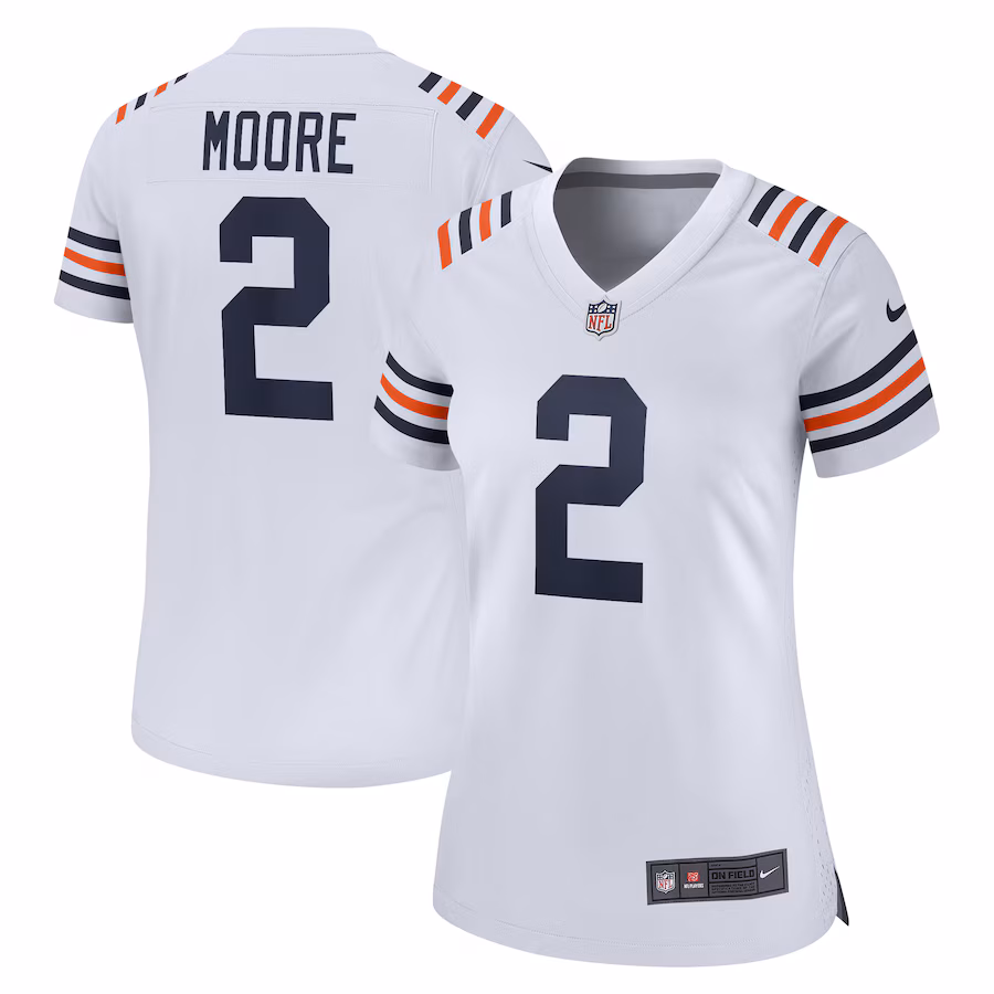 Women's Chicago Bears D.J. Moore Nike White Alternate Game Jersey - ujerseystore