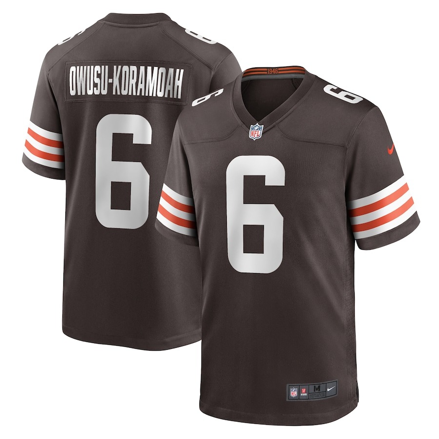Men's Cleveland Browns Jeremiah Owusu-Koramoah Nike Brown Team Game Jersey - ujerseystore