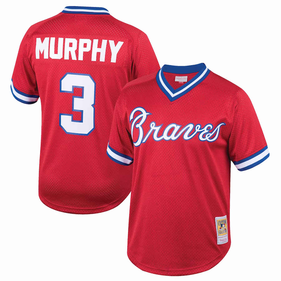 Youth Atlanta Braves Dale Murphy Mitchell & Ness Red Cooperstown Collection Mesh Batting Practice Jersey - ujerseystore