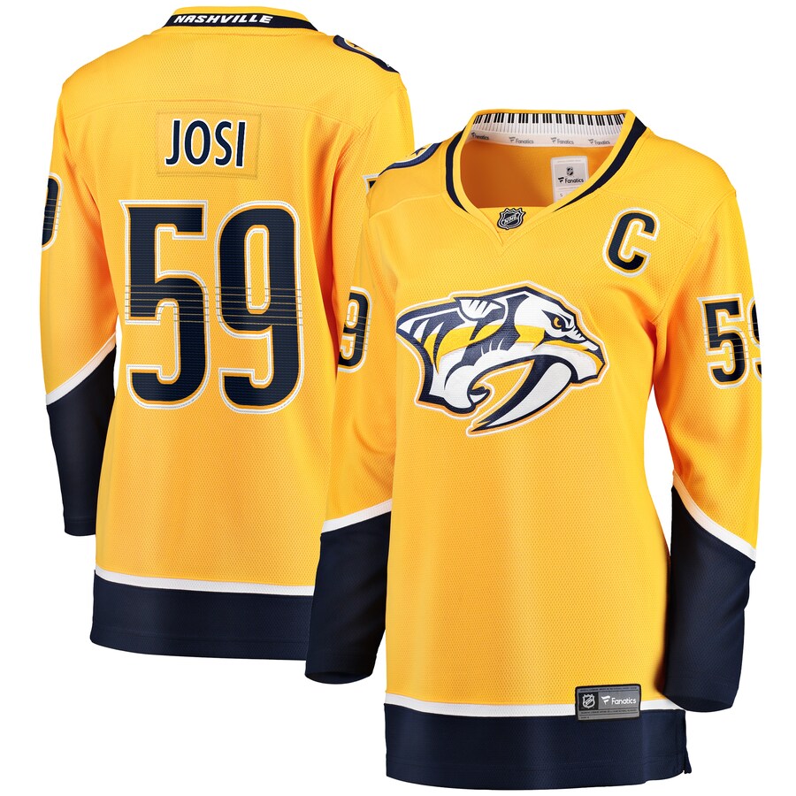 Women's Nashville Predators Roman Josi Fanatics Gold Home Breakaway Player Jersey - ujerseystore
