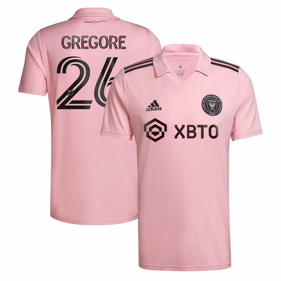 Men's Inter Miami CF Gregore adidas Pink 2022 The Heart Beat Kit Replica Team Player Jersey - ujerseystore