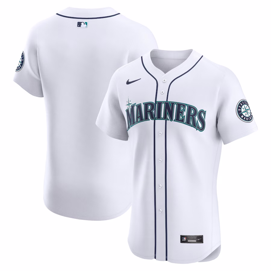 Men's Seattle Mariners Nike White Home Elite Jersey - ujerseystore