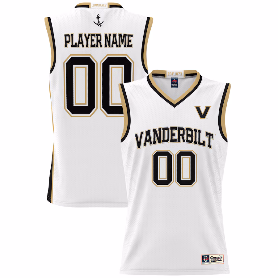 Vanderbilt Commodores GameDay Greats Youth NIL Pick-A-Player Men's Basketball Jersey - White - ujerseystore