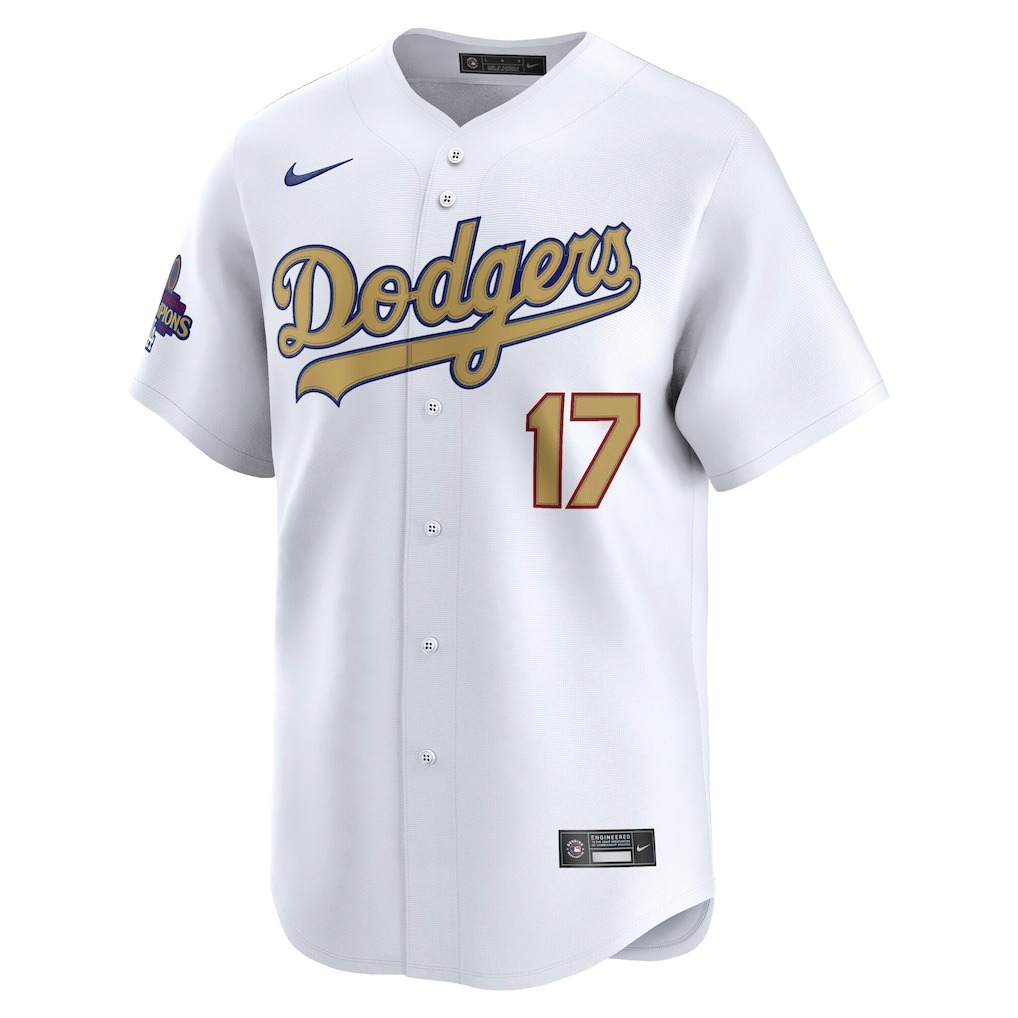 Men's Los Angeles Dodgers Shohei Ohtani Nike White 2025 Gold Collection Limited Jersey - ujerseystore