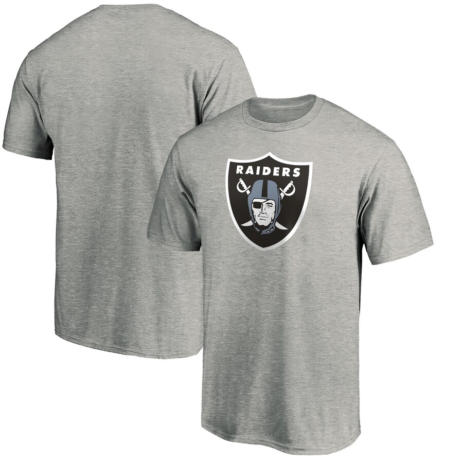Men's Las Vegas Raiders Fanatics Heather Gray Primary Logo T-Shirt - ujerseystore