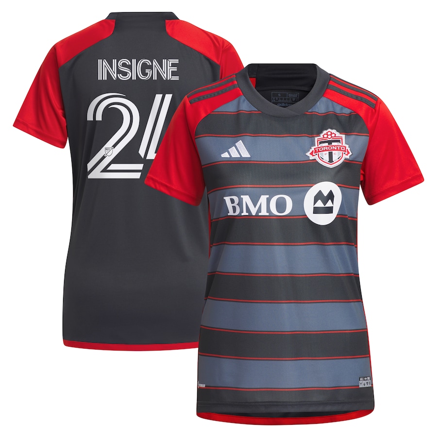Women's Toronto FC Lorenzo Insigne adidas Gray 2023 Club Kit Replica Player Jersey - ujerseystore