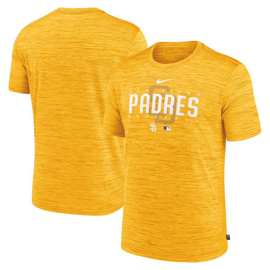 Men's San Diego Padres Nike Gold Authentic Collection Velocity Performance Practice T-Shirt - ujerseystore