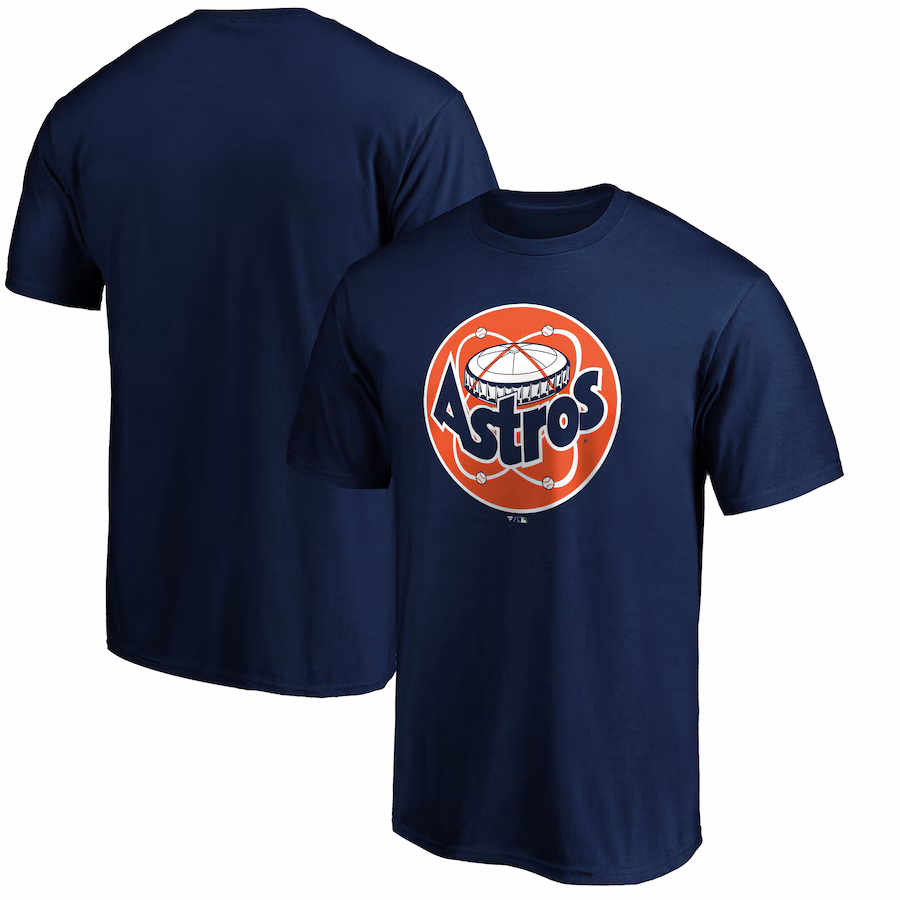 Men's Houston Astros Navy Cooperstown Collection Huntington Logo T-Shirt - ujerseystore