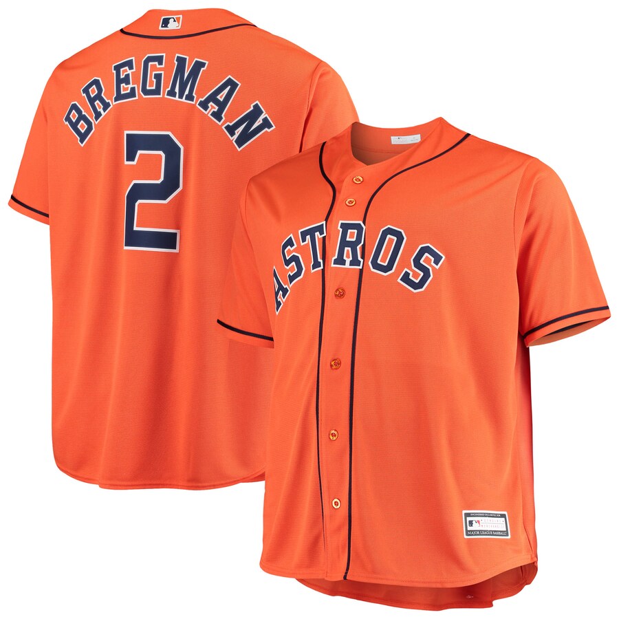 Men's Houston Astros Alex Bregman Majestic Orange Big & Tall Replica Player Jersey - ujerseystore
