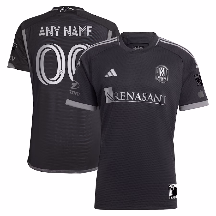 Men's Nashville SC adidas Black 2023 Man In Black Kit Authentic Custom Jersey - ujerseystore
