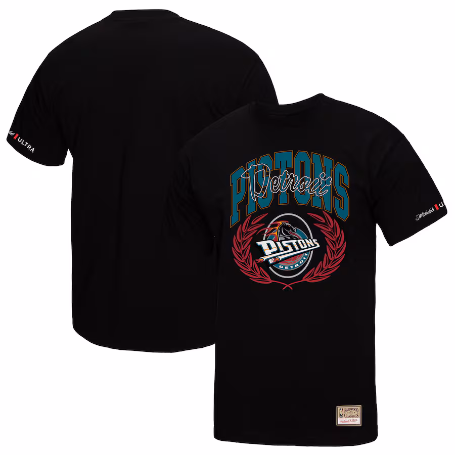 Men's Detroit Pistons Mitchell & Ness Black NBA x Michelob Ultra Rewind II T-Shirt - ujerseystore