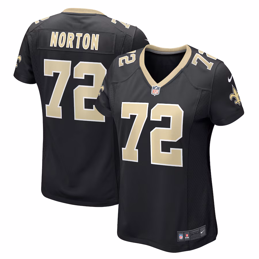 Women's New Orleans Saints Storm Norton Nike Black Game Jersey - ujerseystore