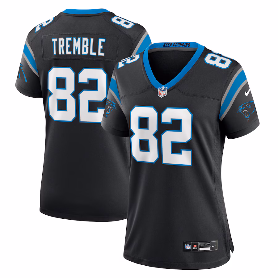 Women's Carolina Panthers Tommy Tremble Nike Black Team Game Jersey - ujerseystore