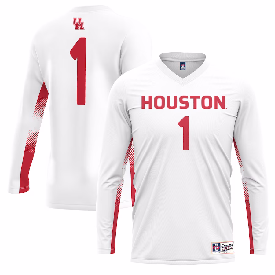 #1 Houston Cougars GameDay Greats Youth Lightweight Women's Volleyball Jersey - White - ujerseystore