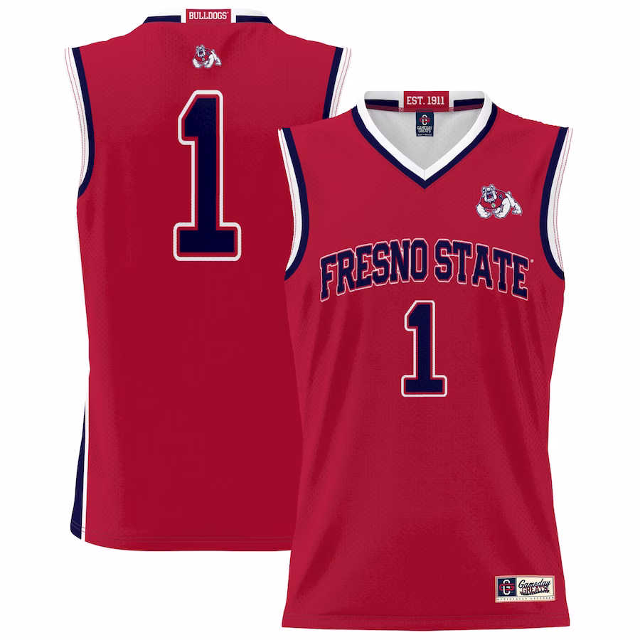 #1 Fresno State Bulldogs GameDay Greats Unisex Lightweight Basketball Jersey - Red - ujerseystore