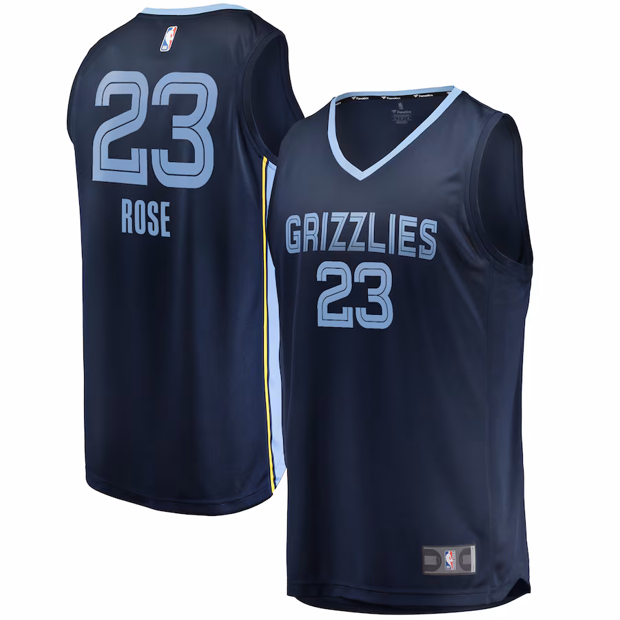 Men's Memphis Grizzlies Derrick Rose Fanatics Navy Fast Break Player Jersey - Icon Edition - ujerseystore