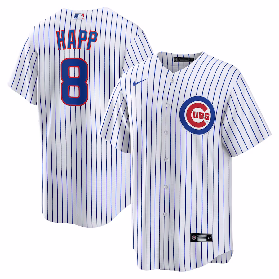 Men's Chicago Cubs Ian Happ Nike White Home Replica Jersey - ujerseystore