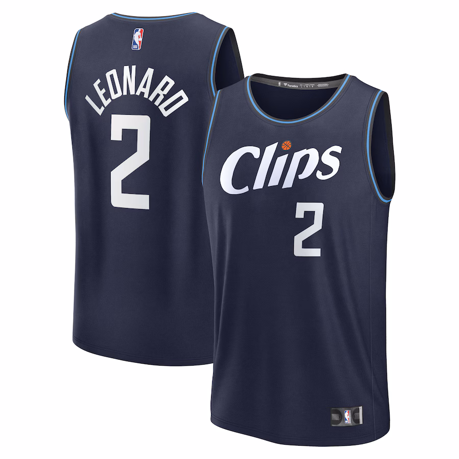 Men's LA Clippers Kawhi Leonard Fanatics Navy Fast Break Jersey - City Edition - ujerseystore