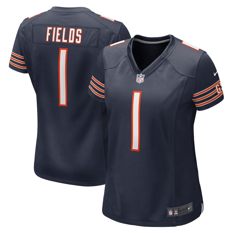 Women's Chicago Bears Justin Fields Nike Navy Player Jersey - ujerseystore