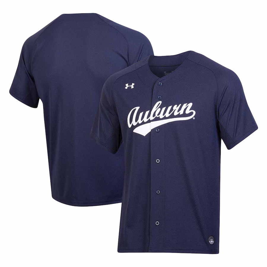 Men's Under Armour Navy Auburn Tigers Replica Baseball Jersey - ujerseystore