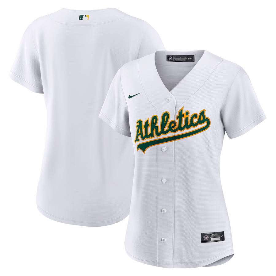 Women's Oakland Athletics Nike White Home Blank Replica Jersey - ujerseystore