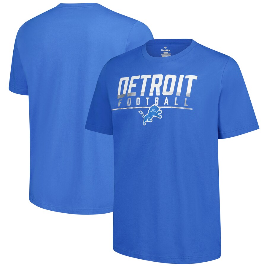 Men's Detroit Lions  Fanatics Blue Blocked T-Shirt - ujerseystore