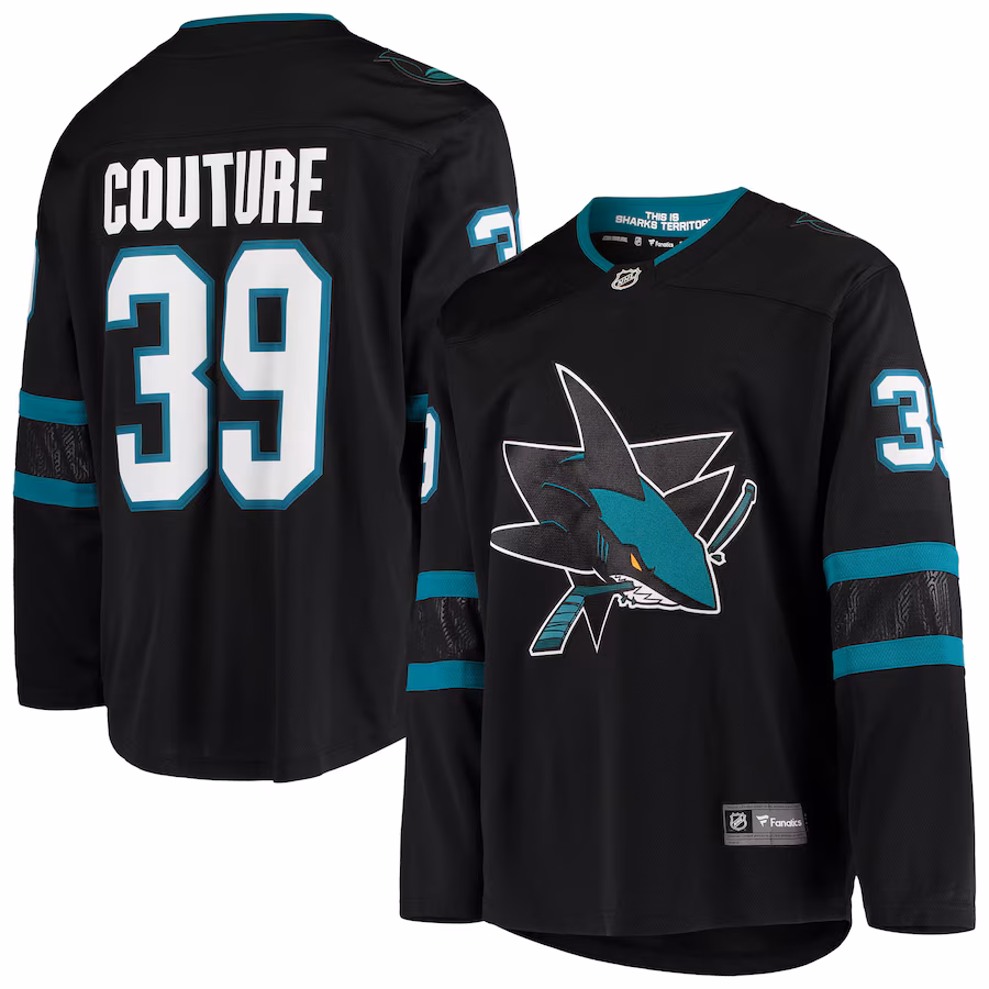 Men's San Jose Sharks Logan Couture Fanatics Black Alternate Breakaway Jersey - ujerseystore