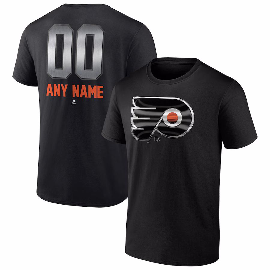 Men's Philadelphia Flyers Black Personalized Midnight Mascot Logo T-Shirt - ujerseystore