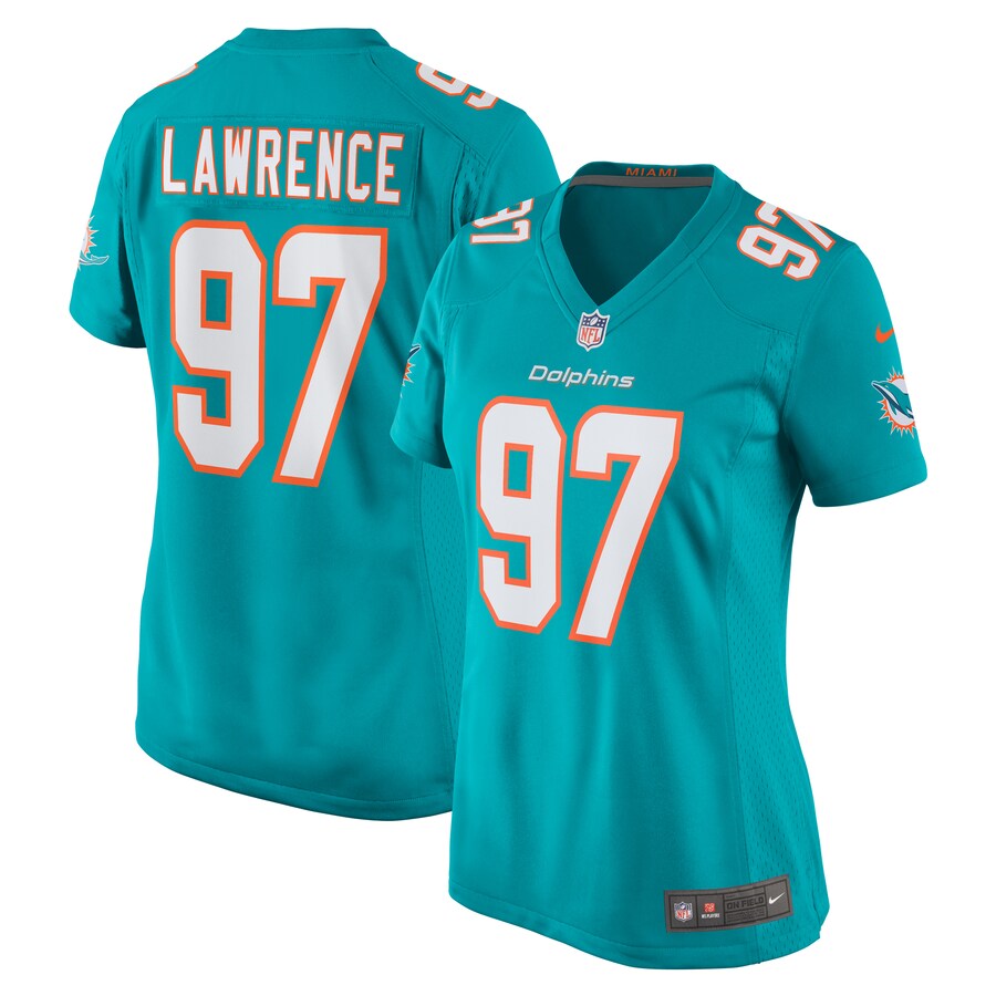 Women's Miami Dolphins Rashard Lawrence Nike  Aqua Team Game Jersey - ujerseystore