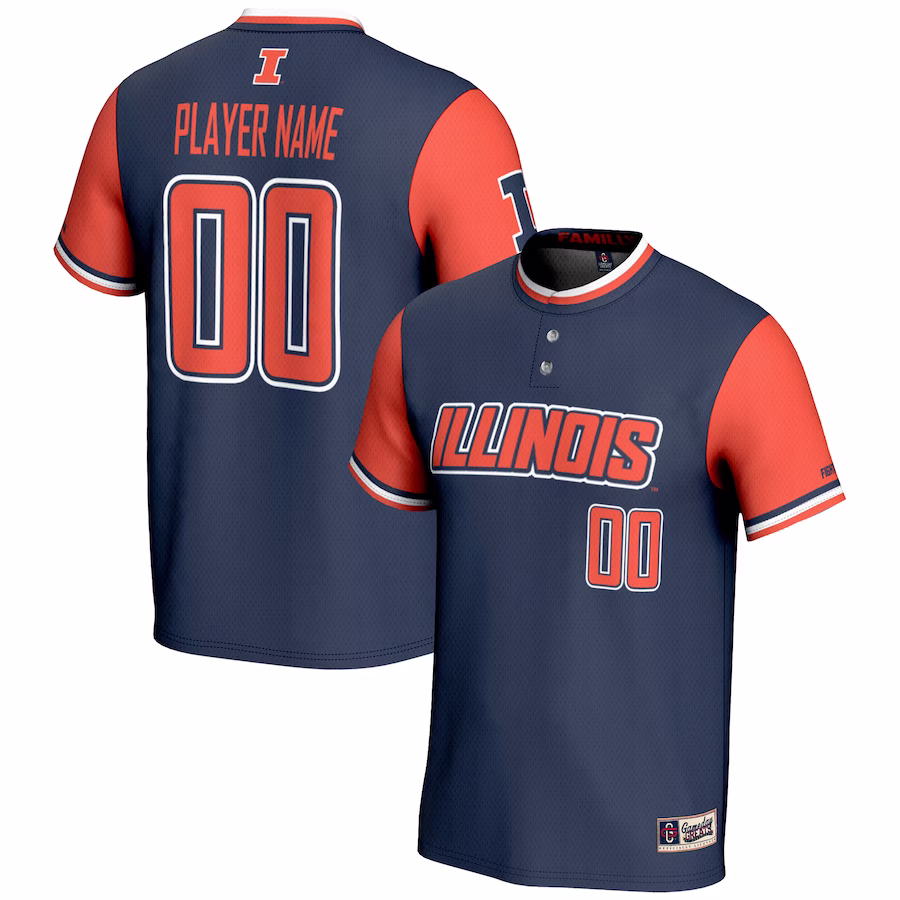 Illinois Fighting Illini GameDay Greats Unisex  NIL Pick-A-Player Lightweight Softball Jersey - Navy - ujerseystore