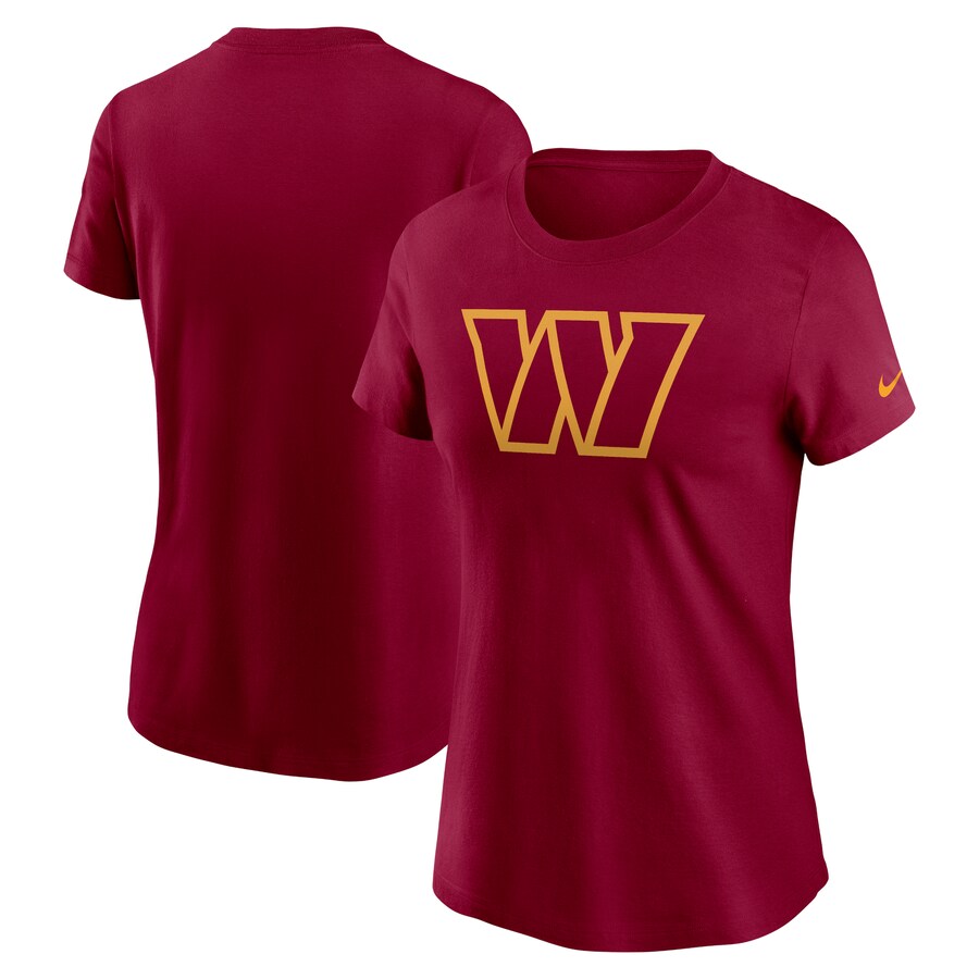 Women's Washington Commanders Nike Burgundy Logo Cotton Essential T-Shirt - ujerseystore