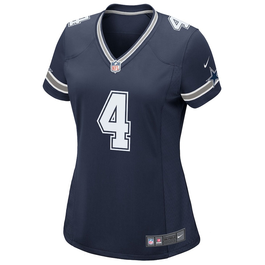 Women's Dallas Cowboys Dak Prescott Nike Navy Game Team Jersey - ujerseystore