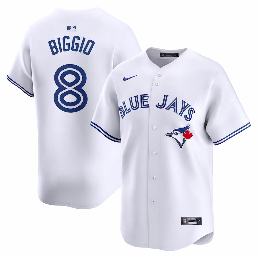 Men's Toronto Blue Jays Cavan Biggio Nike White Home Limited Player Jersey - ujerseystore
