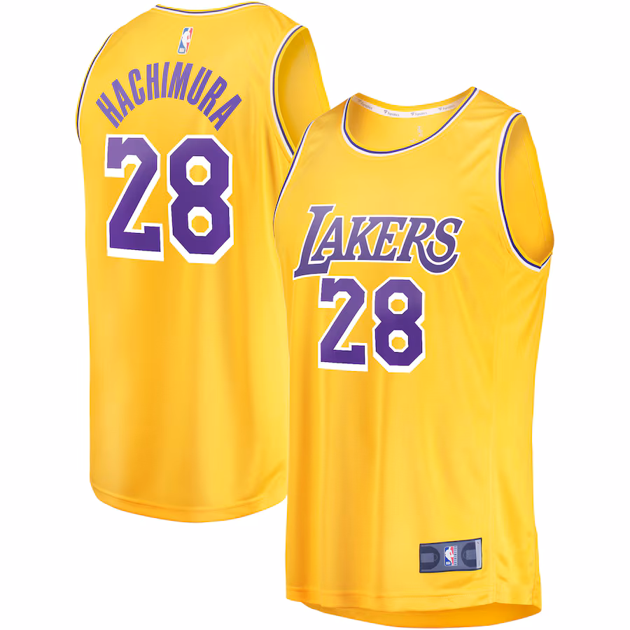 Youth Los Angeles Lakers Rui Hachimura Fanatics Gold Fast Break Player Jersey - Icon Edition - ujerseystore