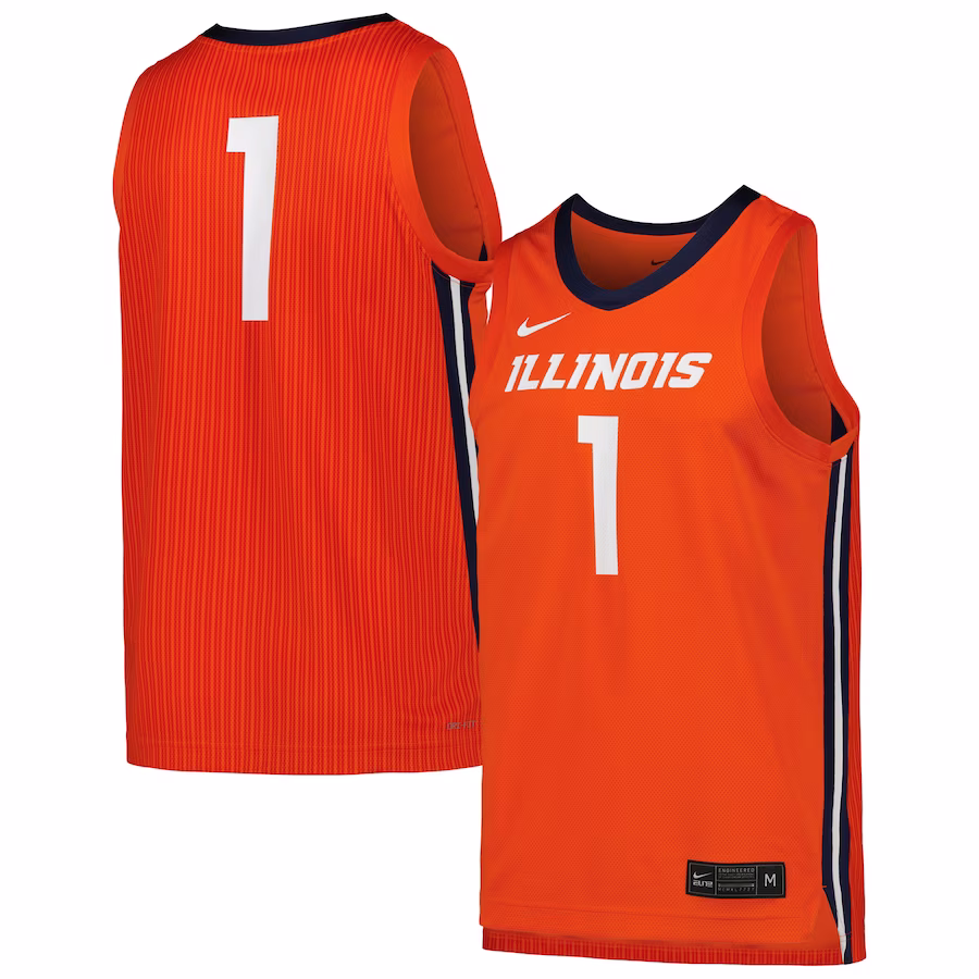 Illinois Fighting Illini Nike Replica Basketball Jersey - Orange - ujerseystore