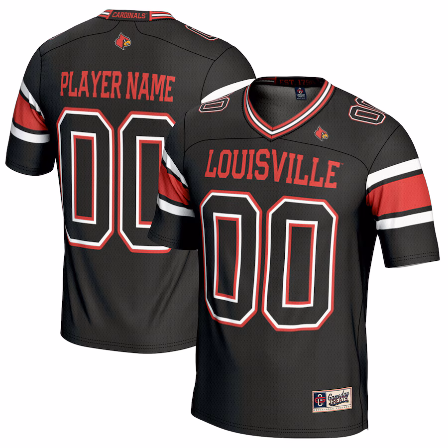 Louisville Cardinals GameDay Greats NIL Pick-A-Player Football Jersey - Black - ujerseystore