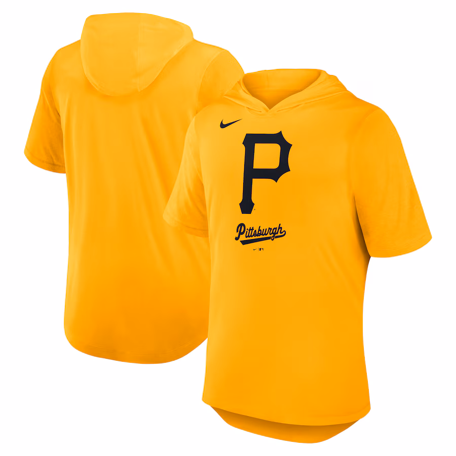 Men's Pittsburgh Pirates Nike Gold Tri-Blend Hoodie T-Shirt - ujerseystore
