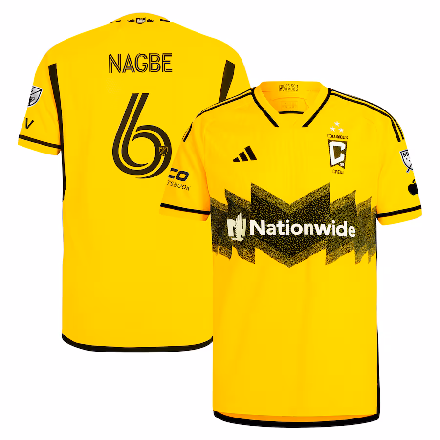 Men's Columbus Crew Darlington Nagbe adidas Yellow 2024 The Home Kit Authentic Player Jersey - ujerseystore