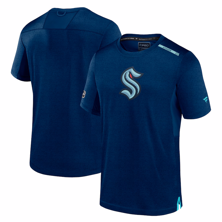 Men's Seattle Kraken Fanatics Deep Sea Blue Authentic Pro Performance T-Shirt - ujerseystore